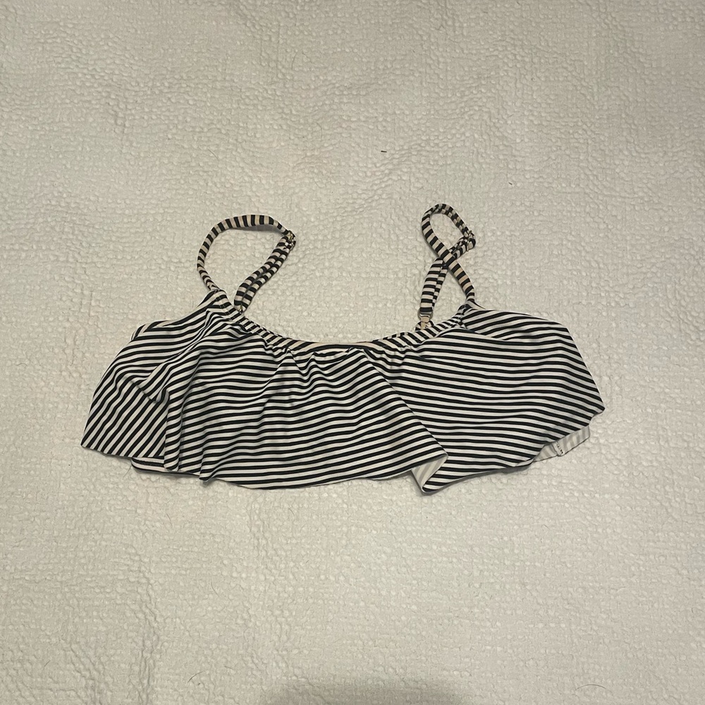 Blue and white bikini top